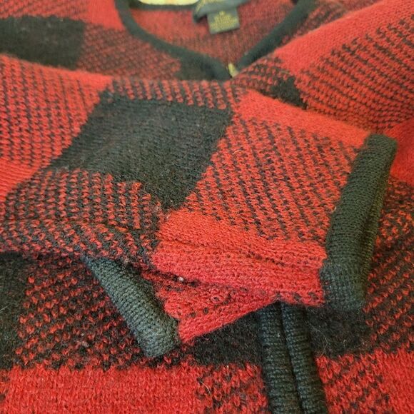 Vintage 100% Wool Buffalo Check Plaid Requirements Zip-up Long Sleeve Cardigan - Picture 10 of 10